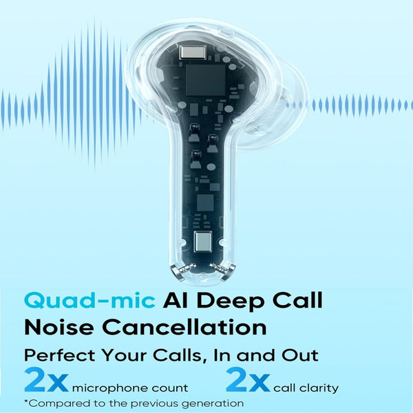 Buds T200x True Wireless Earbuds with 12.4mm Dynamic Bass Drivers, 25 dB ANC, Quad Mic, 45ms Latency, Upto 48 Hrs Playback, Fast Charge, IP55 Rated, BT 5.4 (Pure Black)