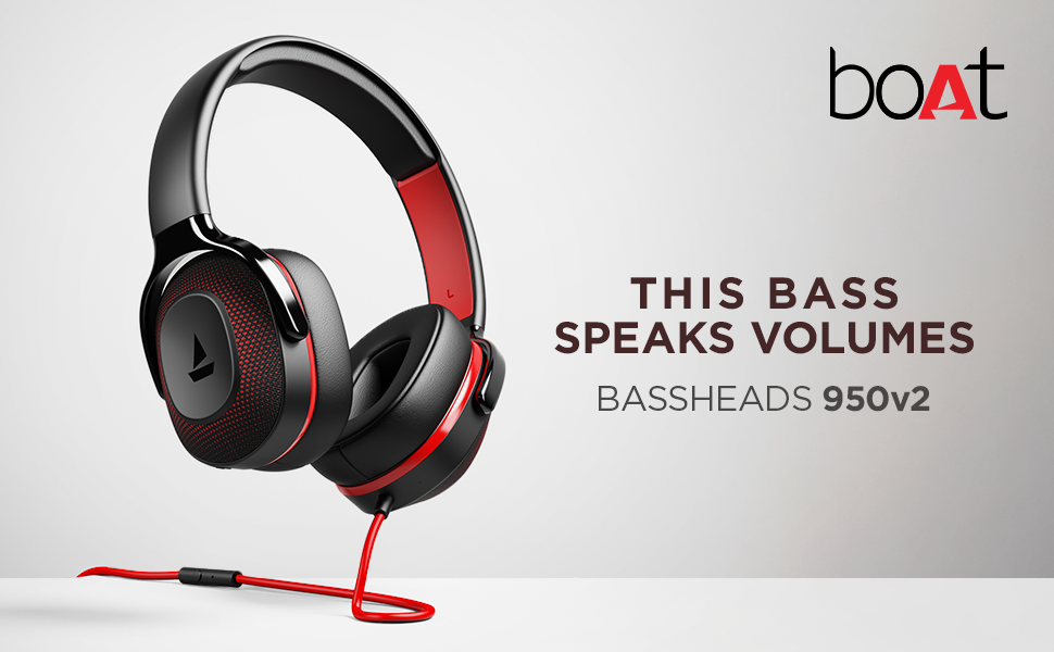 boAt Bassheads 950v2 Wired Headphones(Black Renegade)