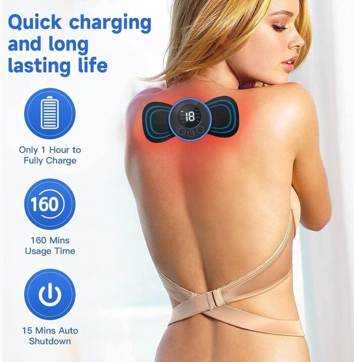 Body Massager, Wireless Portable Neck Massager with 8 Modes and 19 Strength Levels Rechargeable Pain Relief EMS Massage Machine for Shoulder, Arms, Legs, Back Pain for Men and Women - Image 8