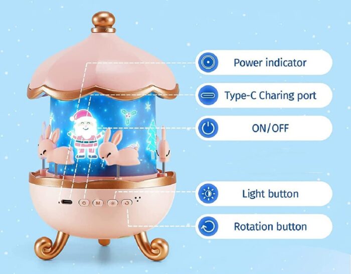 Star Projector Night Light Projector, 360° Rotating Baby Light Projector USB Light for Kids,6 Films Sensory Lights for Babies,Kids Night Light Projector,5 Colors Baby Night Light - Image 2