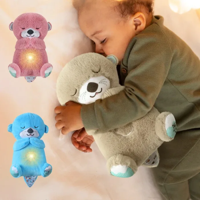 Baby Sound Light Bear Soothe Breathing, Sensory Details Music Lights Rhythmic Breathing Motion Musical for Children to Relax and Sleep Baby Toy Plush Best Gift for Kids - Image 3