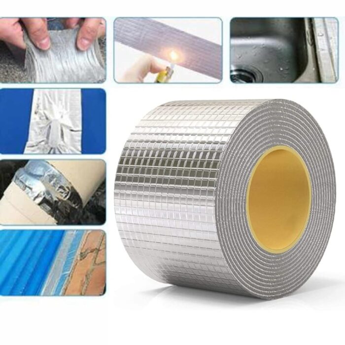 Waterproof Repair Tape for Pipe Leakage Roof Water Leakage Solution Aluminium Foil Tape Waterproof Adhesive Sealing Butyl Rubber Tape for Surface Crack (5M X 5CM) - Image 8