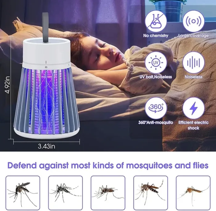 Mosquito Catcher / Killing Machine for Home - Electric Shock Insect Trap Lamp - Photon F Catcher & LED Fly Zapper - Hunter Mosquito Killer Lamp for Indoor & Outdoor Use - Electronic Safeway Mosquitoes Killer - Image 2