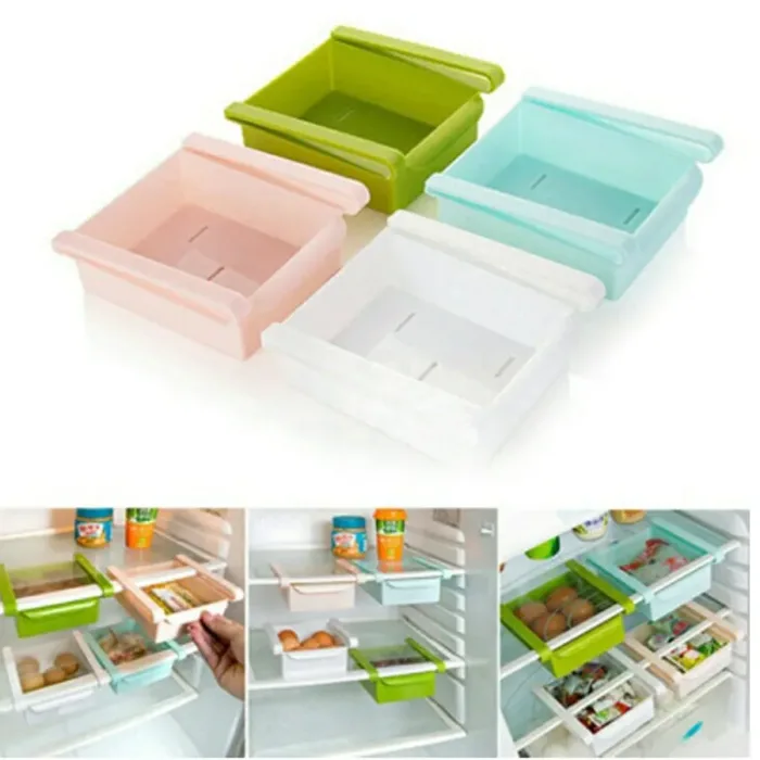 Multifunction Kitchen Refrigerator Storage Rack Fridge Freezer Shelf Holder Pull-out Drawer - Image 5