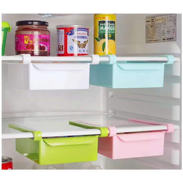 Multifunction Kitchen Refrigerator Storage Rack Fridge Freezer Shelf Holder Pull-out Drawer - Image 3